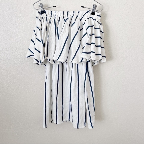 Faithfull the brand striped linen strapless dress size Small - Picture 3 of 15